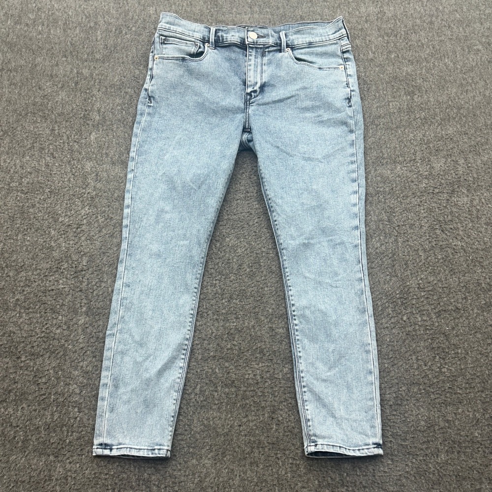 Express Jeans Womens 12 Cropped Legging Mid Rise Light Wash Denim